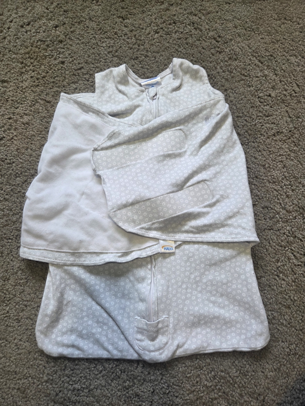 Halo Cream Dot-Print Baby Sleep Sack with Zip